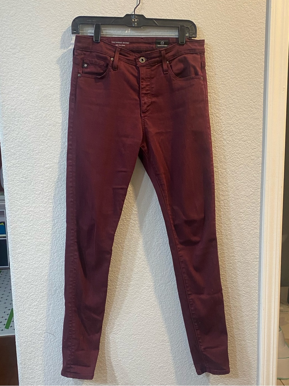 AG The Farrah High Rise Skinny Jeans (Deep Currant, Size 28)